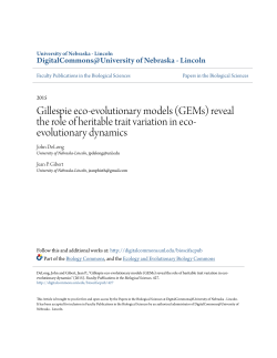 Gillespie eco-evolutionary models (GEMs)