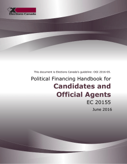 Political Financing Handbook for Candidates and Official Agents