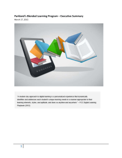 Blended Learning at Parkland (executive summary)