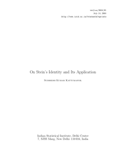On Stein`s Identity and Its Application