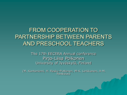 From cooperation to partnership between parents and preschool