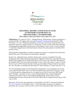 Kingsmill Announces Player Exemption 2017