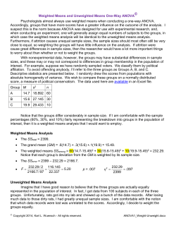 Weighted Means and Unweighted Means One