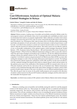 Cost Effectiveness Analysis of Optimal Malaria Control Strategies in