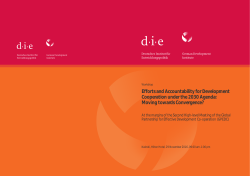 Efforts and Accountability for Development Cooperation under the