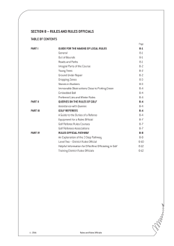 section 8 &ndash; rules and rules officials