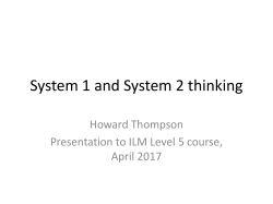 System 1 and System 2 thinking - Executive Coaching Courses