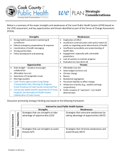 Strategic Considerations - Cook County Department of Public Health