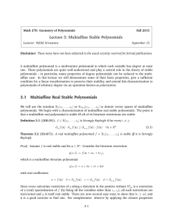 Multiaffine Stable Polynomials 3.1 Multiaffine Real