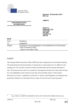 In general The European Public Prosecutor`s