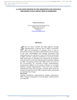 a case study review of pre-requisites for strategy implementation