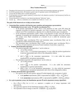 Dirac Notation Homework