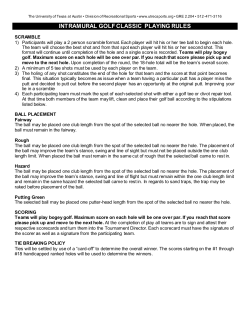 intramural golf classic playing rules