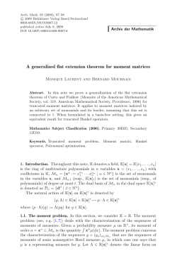 A generalized flat extension theorem for moment