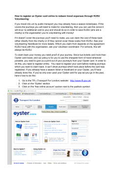 How to register an Oyster card online to redeem travel expenses