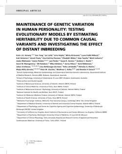 maintenance of genetic variation in human personality: testing