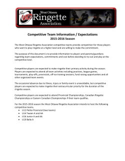 Players on the Bubble - West Ottawa Ringette Association