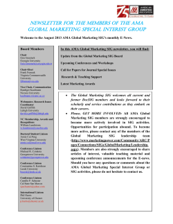 Newsletter for the Members of the AMA Global Marketing Special