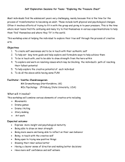 Self Exploration Sessions for Teens: &ldquo;Exploring the Treasure Chest&rdquo;