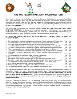 are you playing ball with your director?