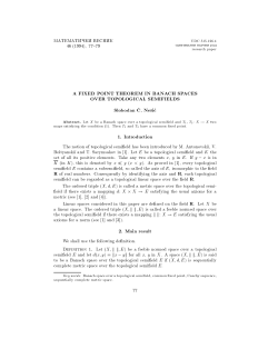 A fixed point theorem in Banach spaces over topological semifields