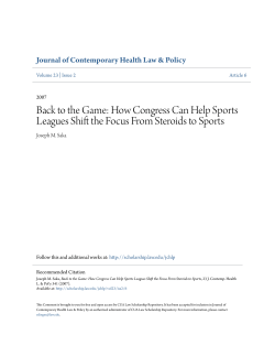 Back to the Game: How Congress Can Help Sports Leagues Shift