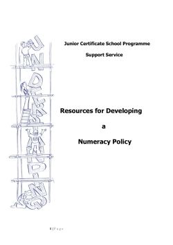 JCSP Numeracy Strategy - School Development Planning Initiative