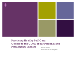 Practicing Healthy Self-Care: Getting to the CORE of
