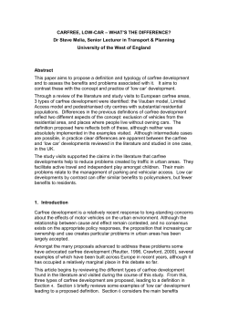 Carfree, Low-Car - What`s the Difference?