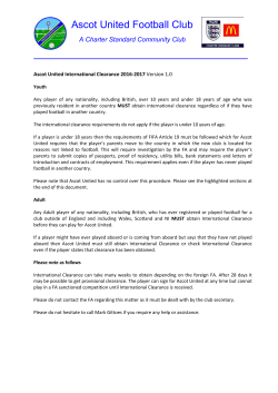 International Clearance Form and Regulations