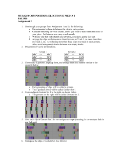 MUS:4250 COMPOSITION: ELECTRONIC MEDIA I Fall 2016