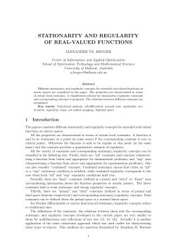 stationarity and regularity of real-valued functions
