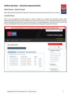 Online Services Session Timeouts