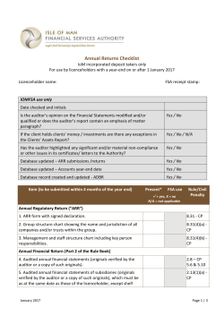Checklist 1 - Isle of Man Government