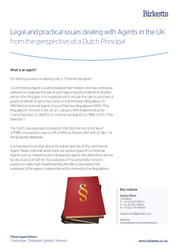 Legal and practical issues dealing with Agents in