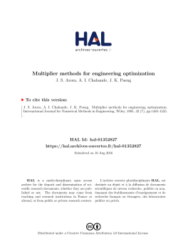 Multiplier methods for engineering optimization