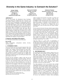 Diversity in the game industry: is outreach the