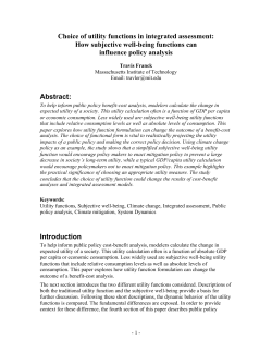 Choice of utility functions in integrated assessment: How subjective