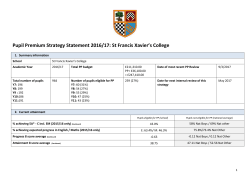 pp strategy SFX 2016-17 v5 - St Francis Xavier`s College