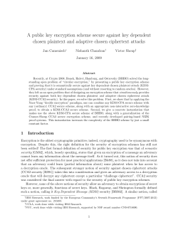 A public key encryption scheme secure against key