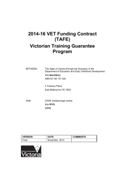 2014-16 VET Funding Contract (TAFE)