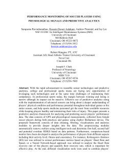 Performance Monitoring of Soccer Players using Physiological