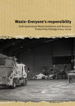 Draft Queensland Waste Avoidance and Resource Productivity