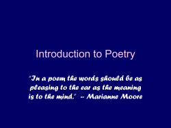PowerPoint Presentation - Introduction to Poetry