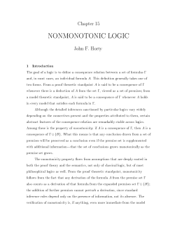 Nonmonotonic Logic