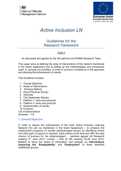 Guidelines for the Research framework