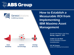 Measurable ROI Implementing Maximo