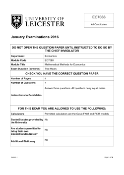 EC7088 January Examinations 2016