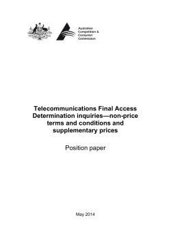 FAD Inquiries * Non Price Terms and Conditions and