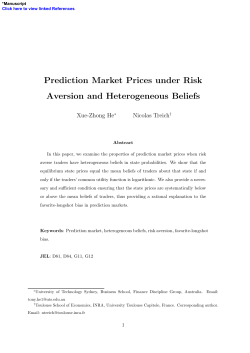 Prediction Market Prices under Risk Aversion and